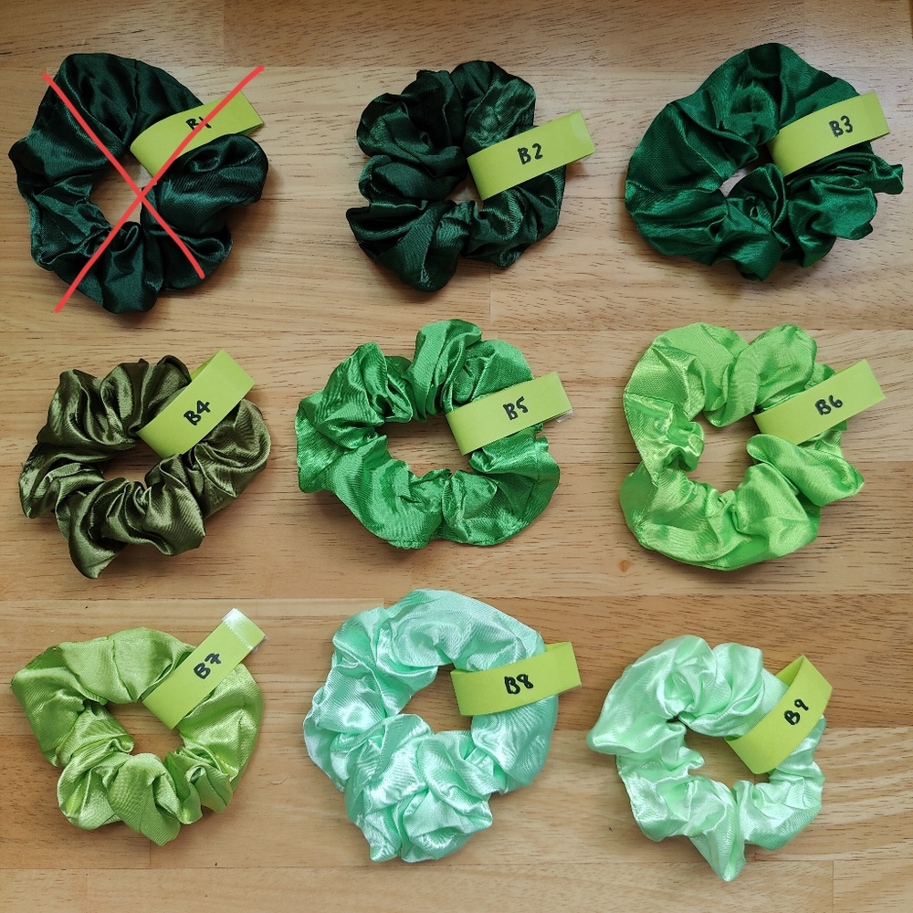NEW SATIN ELASTIC SCRUNCHIE CHOOSE YOUR COLOR (GREEN)